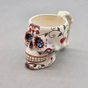 Pacific Giftware Sugar Skull Coffee Mug Day of the Dead Bone Handle Ceramic